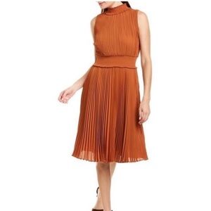 NWT Nanette Lepore Shirred High Neck Pleated Sleeveless tea length Size‎ 14